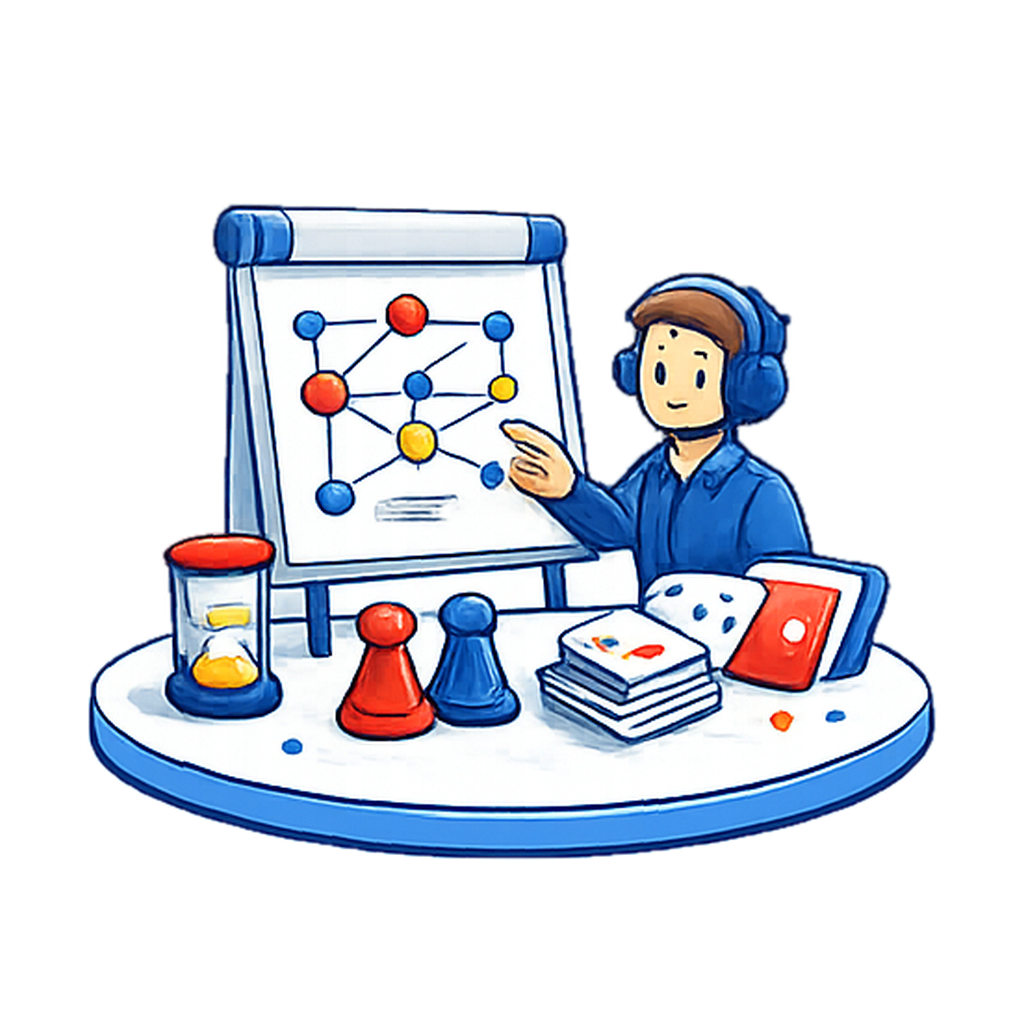 Ilustración corporativa de capacitación y gamificación